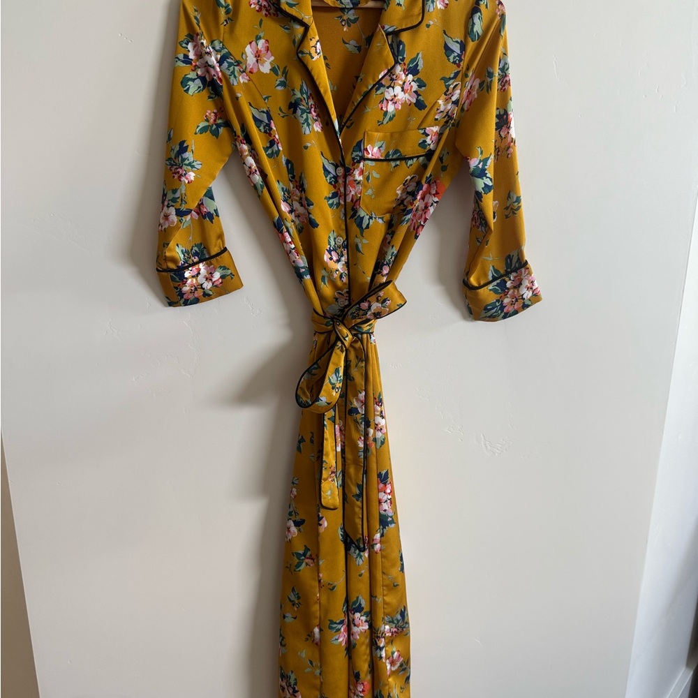FRNCH Mustard Floral Dress